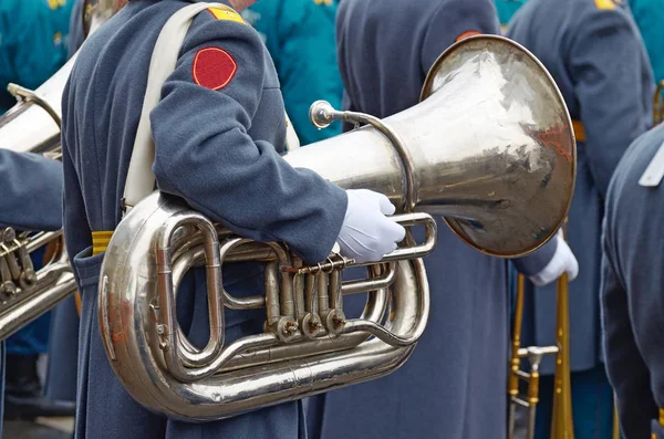 O músico da orquestra militar . — Fotografia de Stock