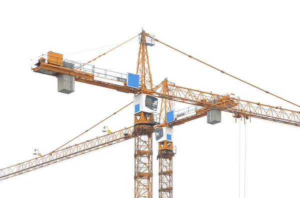 Construction crane on white background. — Stock Photo, Image