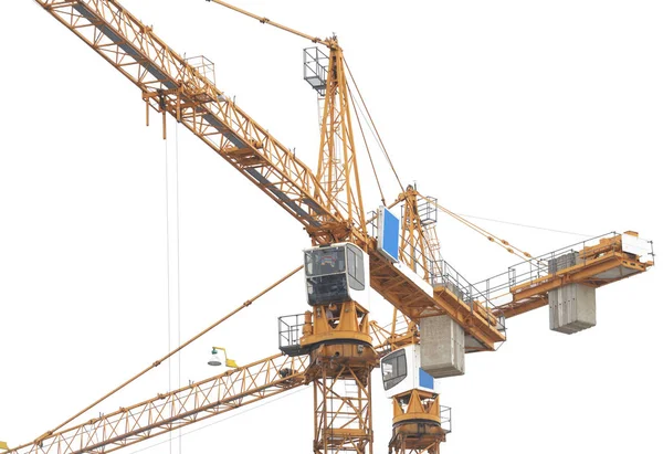 Construction crane on white background. — Stock Photo, Image