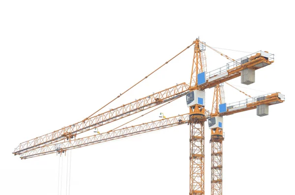 Construction crane on white background. — Stock Photo, Image