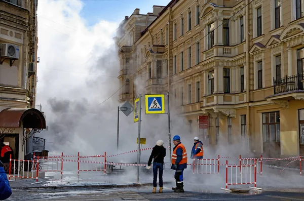 San Petersburgo Rusia Marzo 2018 Hubo Avance Una Calefacción Principal — Foto de Stock