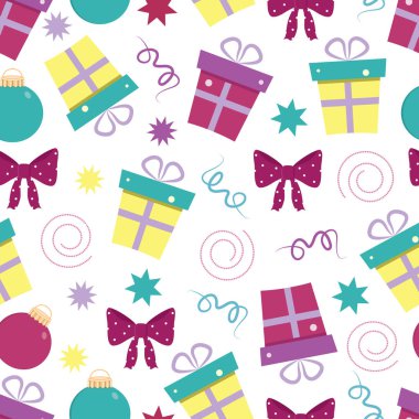Vektör yeni yıl veya Noel seamless modeli 