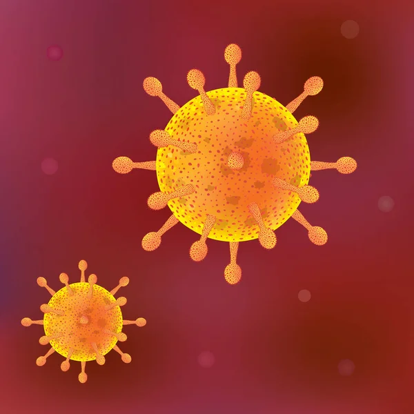 Vektor Helle Illustration Mit Coronavirus Auf Rotem Hintergrund — Stockvektor