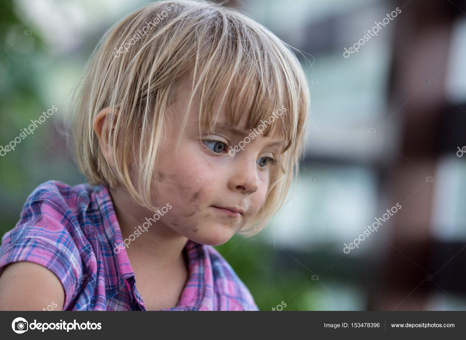 Baby Blonde Girl With Dirty Face Stock Photo C Info Zonecreative