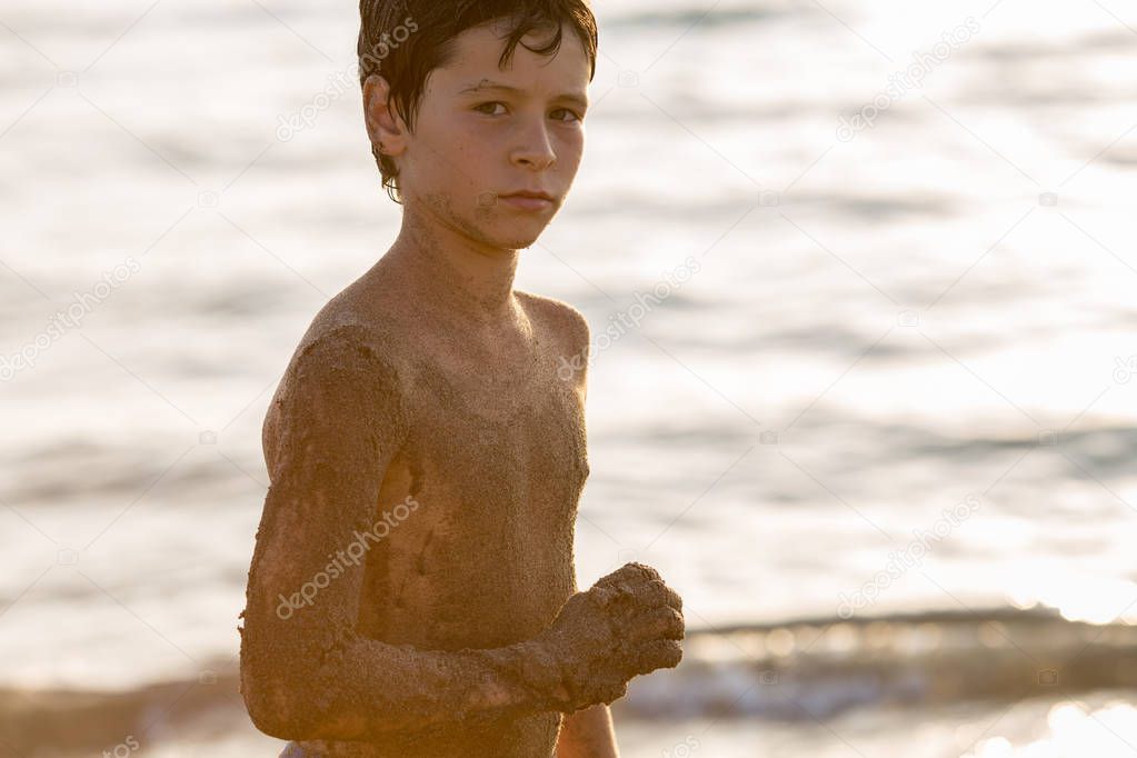 boy kid at beach