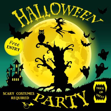 Cadılar Bayramı partisi. vektör illüstrasyonu