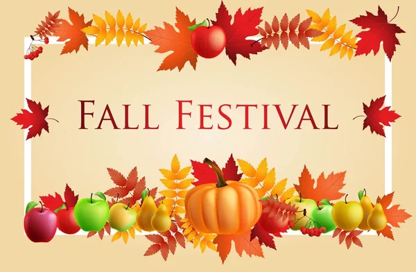 Fun Fall Festival Invitation Flyer - Stok Vektor