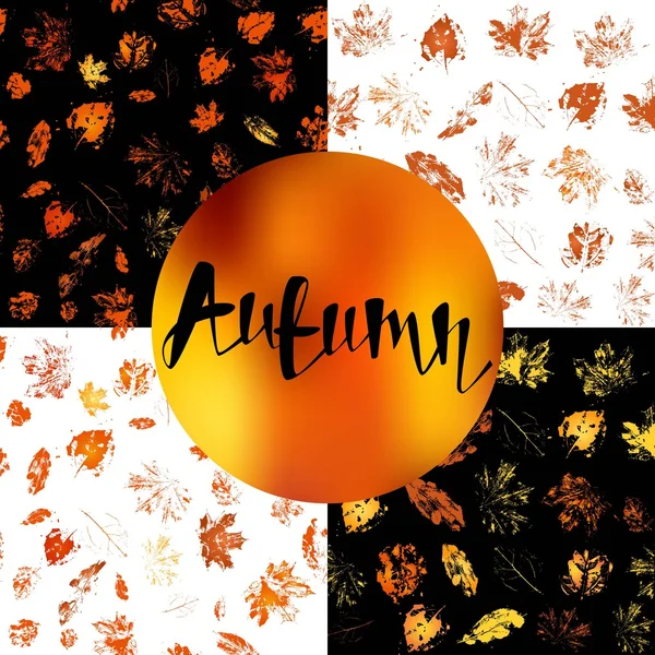 Nahtlose Hintergrundmuster mit Herbstblättern. — Stockvektor