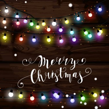 Noel ışıkları poster parlayan ve çelenk parlayan ile