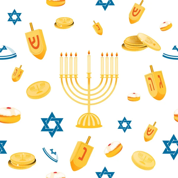 Patrón sin costura Hanukkah — Archivo Imágenes Vectoriales