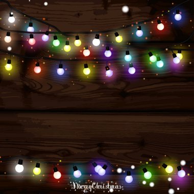 Noel ışıkları poster parlayan ve çelenk parlayan ile