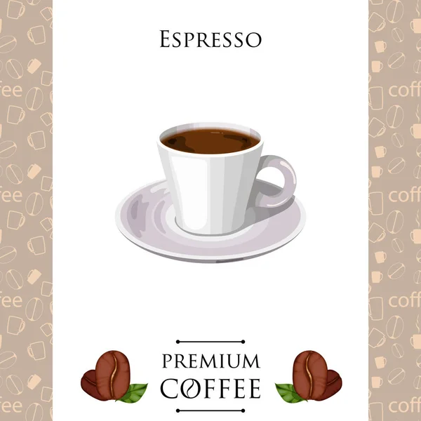 Taza de café expreso vector — Vector de stock