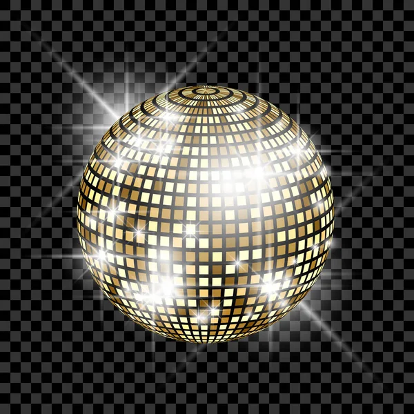 Gouden disco bal. vectorillustratie — Stockvector