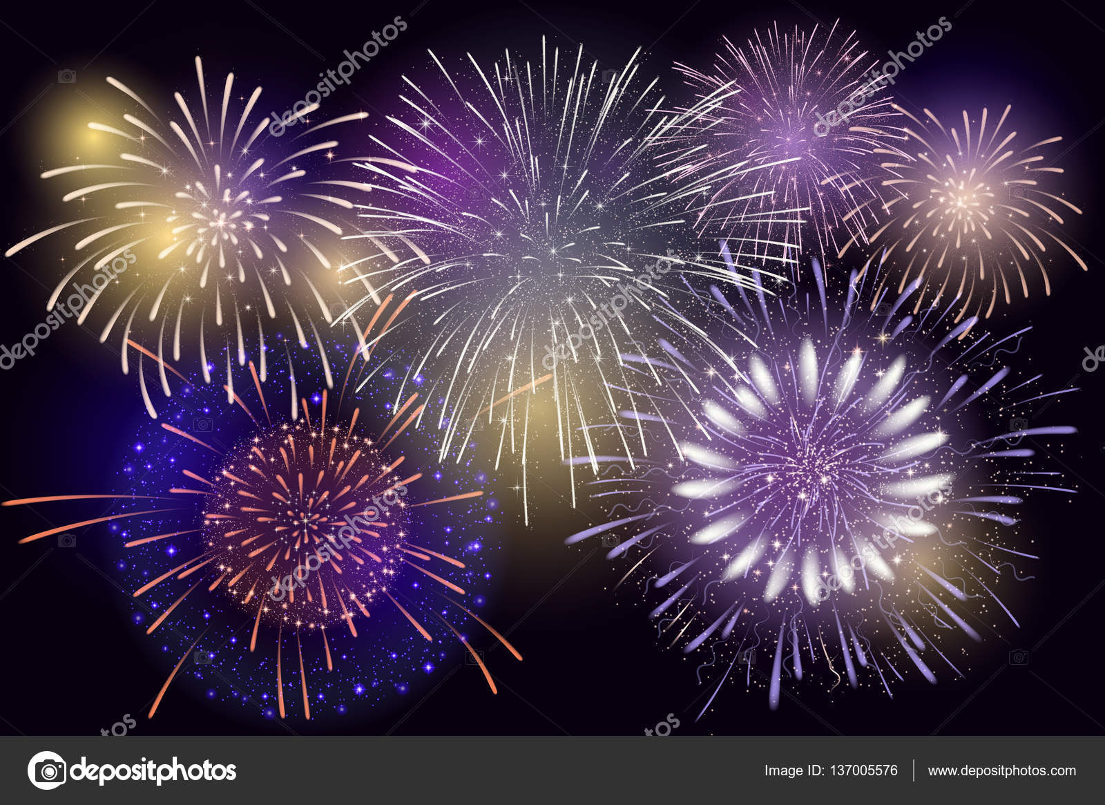Set Of Isolated Vector Fireworks On A Transparent Background Vector Image By C Artabramoa Vector Stock