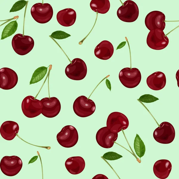 Fondo sin costuras con cereza. ilustración . —  Fotos de Stock