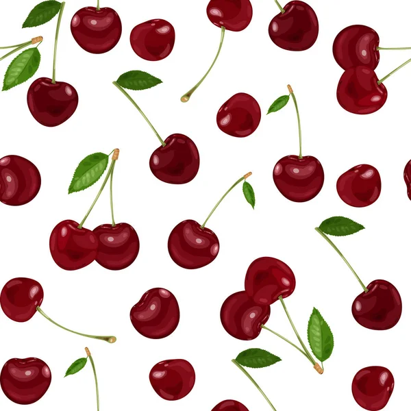 Seamless background with cherry. Vector illustration. — Stock Vector