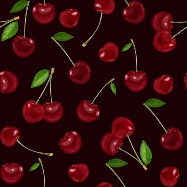 Seamless background with cherry. Vector illustration. — Stock Vector