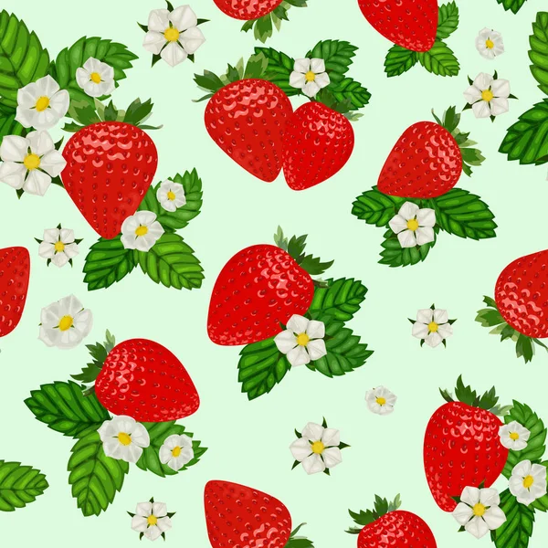 Vektör çilek seamless modeli. Çay, meyve suyu, doğal kozmetik, tatlılar ve çilek Dolum, çiftçi market, sağlık ürünleri ile şeker için arka plan tasarımı. Tekstil, kağıt ambalaj için en iyi.