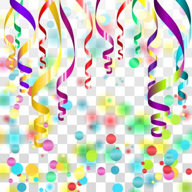 şeffaf damalı zemin üzerine altın tozu ile renkli yılan gibi kurdeleler. vektör çizim