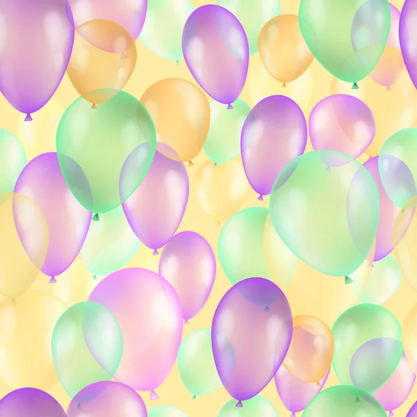 Luftballons nahtlose Muster Hintergrund, schöne bunte Illustration — Stockvektor