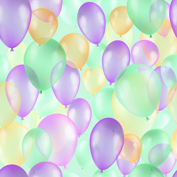 Balões sem costura fundo padrão, bela ilustração colorida — Vetor de Stock