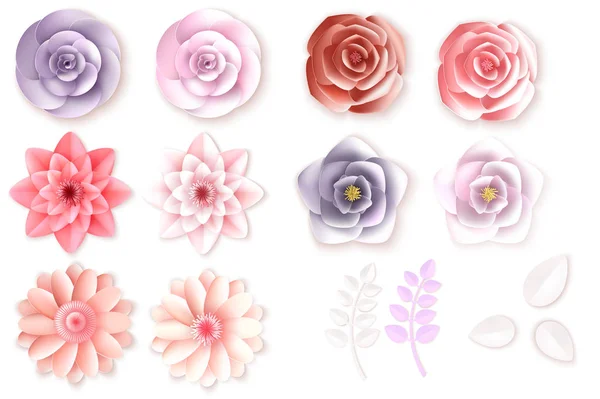 Flores de papel. Antecedentes Ilustración vectorial — Vector de stock