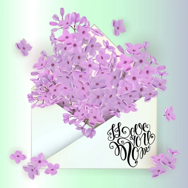 幸せな母の日の文字。母の日グリーティング カード バラの花。ベクトル図 — ストックベクタ