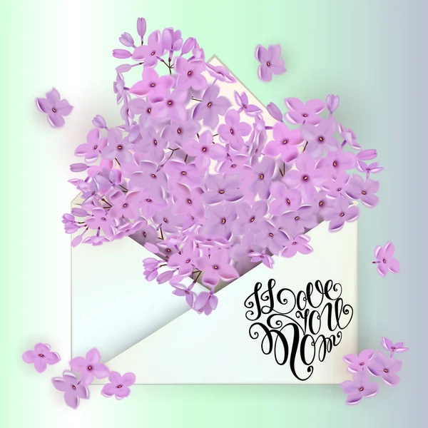 Happy Mothers Day belettering. Moeders dag wenskaart met rozen bloemen. Vectorillustratie — Stockvector