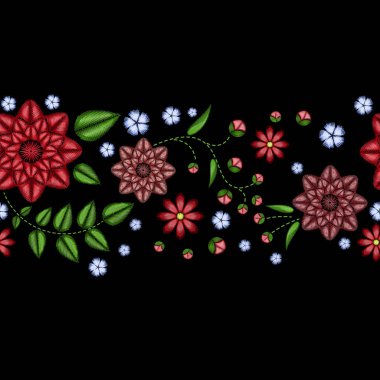 Rose ve kuş nakış