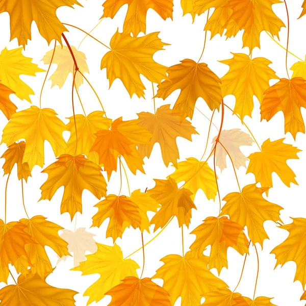 Latar belakang vektor mulus: banyak musim gugur maple - Stok Vektor