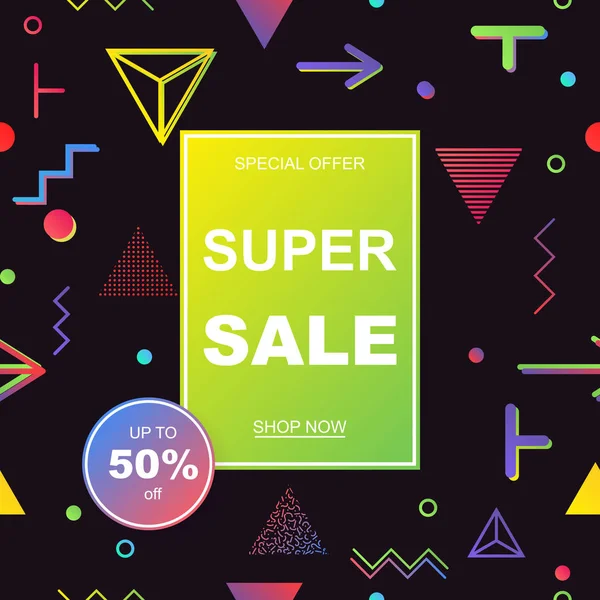 Satış afişi şablonu tasarımı. Vektör illüstrasyonu.