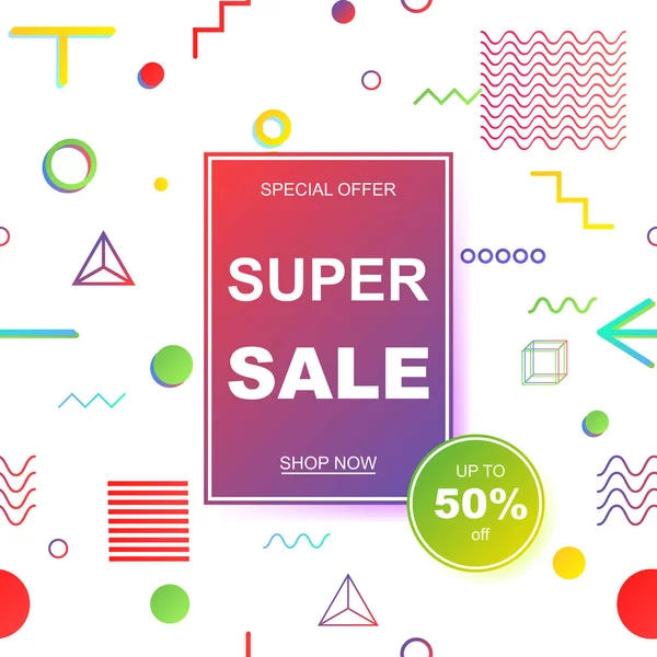 Satış afişi şablonu tasarımı. Vektör illüstrasyonu.