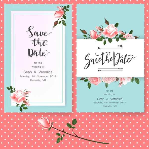 Güzel güller çiçek ve harfler ile tarihi bildirimi kartı, düğün davetiye, tebrik kartı kaydetmek