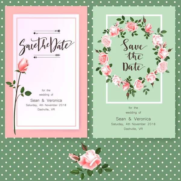 Güzel güller çiçek ve harfler ile tarihi bildirimi kartı, düğün davetiye, tebrik kartı kaydetmek