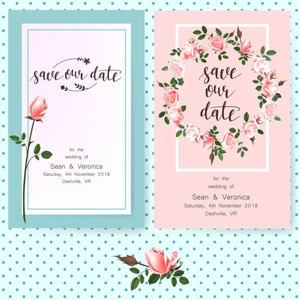 Güzel güller çiçek ve harfler ile tarihi bildirimi kartı, düğün davetiye, tebrik kartı kaydetmek