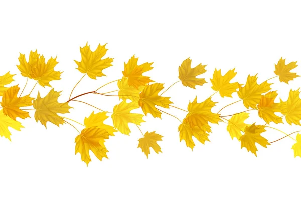Latar belakang musim gugur dengan daun kuning — Stok Foto
