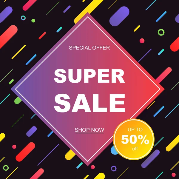 Satış afişi şablonu tasarımı. Vektör illüstrasyonu.