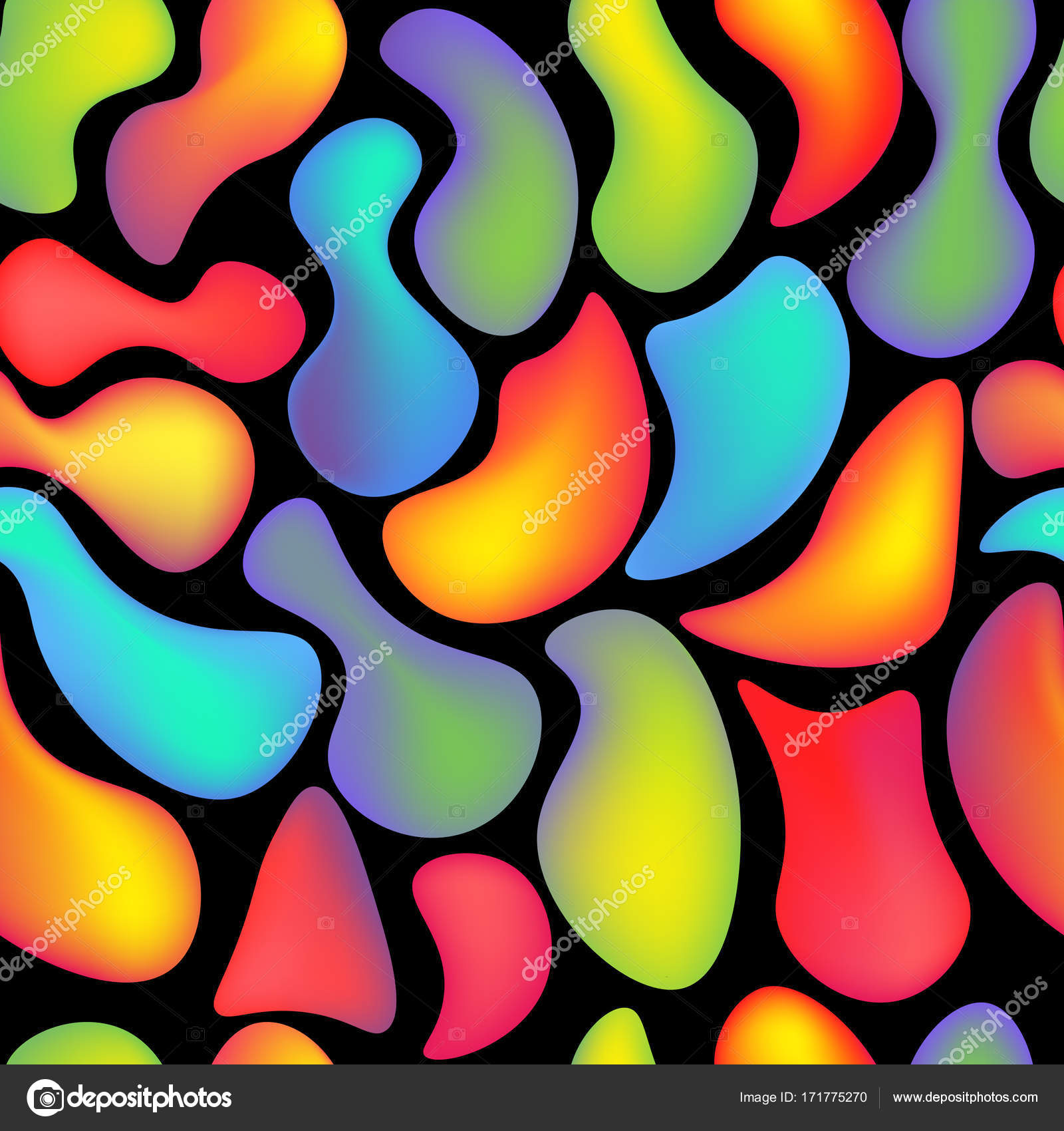 Vector Realistic Isolated Seamless Pattern Abstract Fluid Liquid Lava