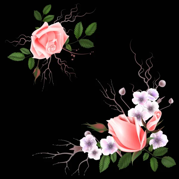 Ramo de rosas — Vector de stock