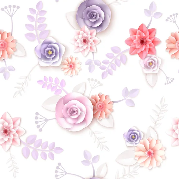 Fleurs vectorielles motif sans couture — Image vectorielle