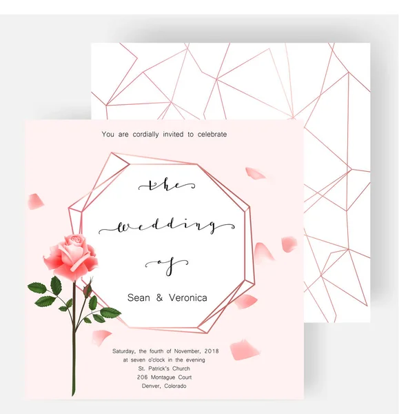 เก็บบัตรเดท, เชิญงานแต่งงาน, การ์ดอวยพรด้วยดอกไม้และจดหมายที่สวยงาม — ภาพเวกเตอร์สต็อก