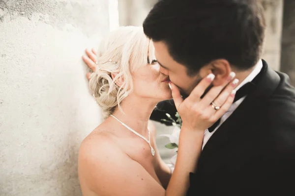 Φιλί ζευγάρι γάμο την άνοιξη φύση close-up πορτρέτο — Φωτογραφία Αρχείου