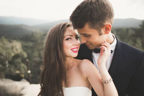 Sensual portrait of a young wedding couple. Outdoor — Stock Photo, Image