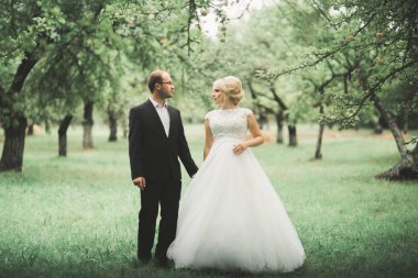 Gelin ve damat el ele tutuşuyor.