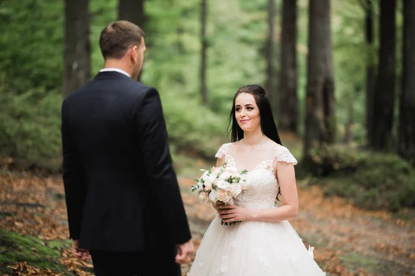 Close up na pěkný mladý svatební pár — Stock fotografie