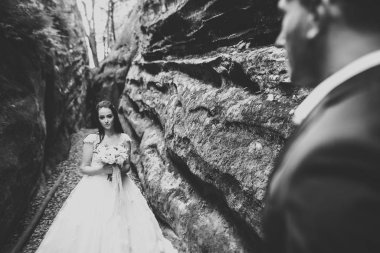 Genç ve güzel bir çiftin yakın çekimi.