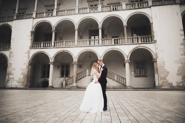 Boda pareja novia y novio de la mano — Foto de Stock