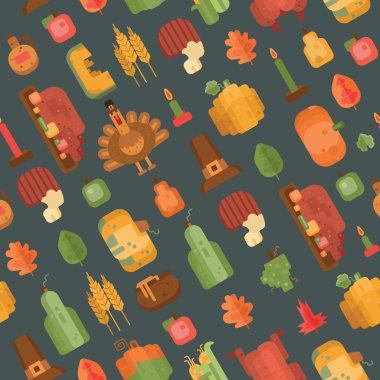 Şükran günü için düz geometrik simgeler ile Seamless Modeli