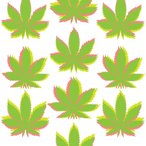 Ganja marijuana anaglef seamless pattern — Stock Vector