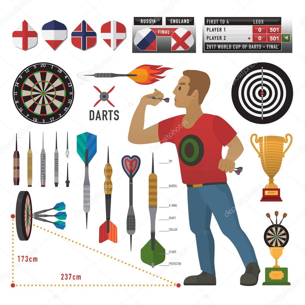 Set of darts items and elements in vector